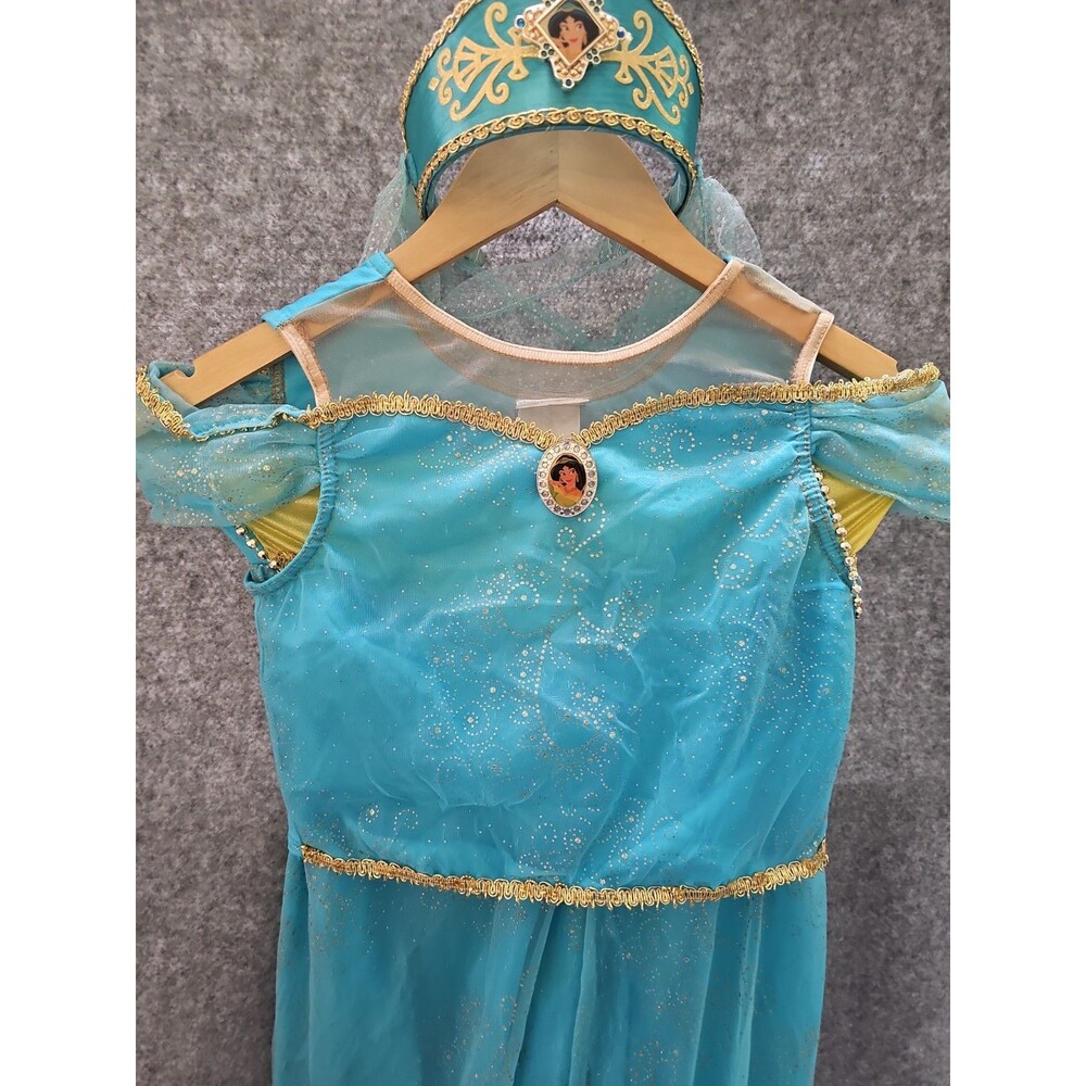 90s Disney Jasmine Children’s Princess Costume Wig, Shoes, Jewelry Large 10/12 - Picture 3 of 14